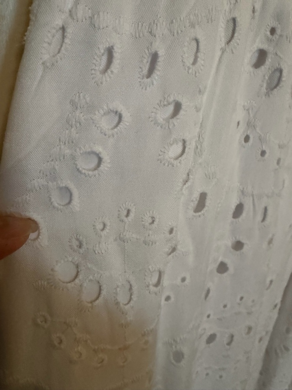Lily Rose White Eyelet Midi Dress with Ruffle Straps - Picture 11 of 16